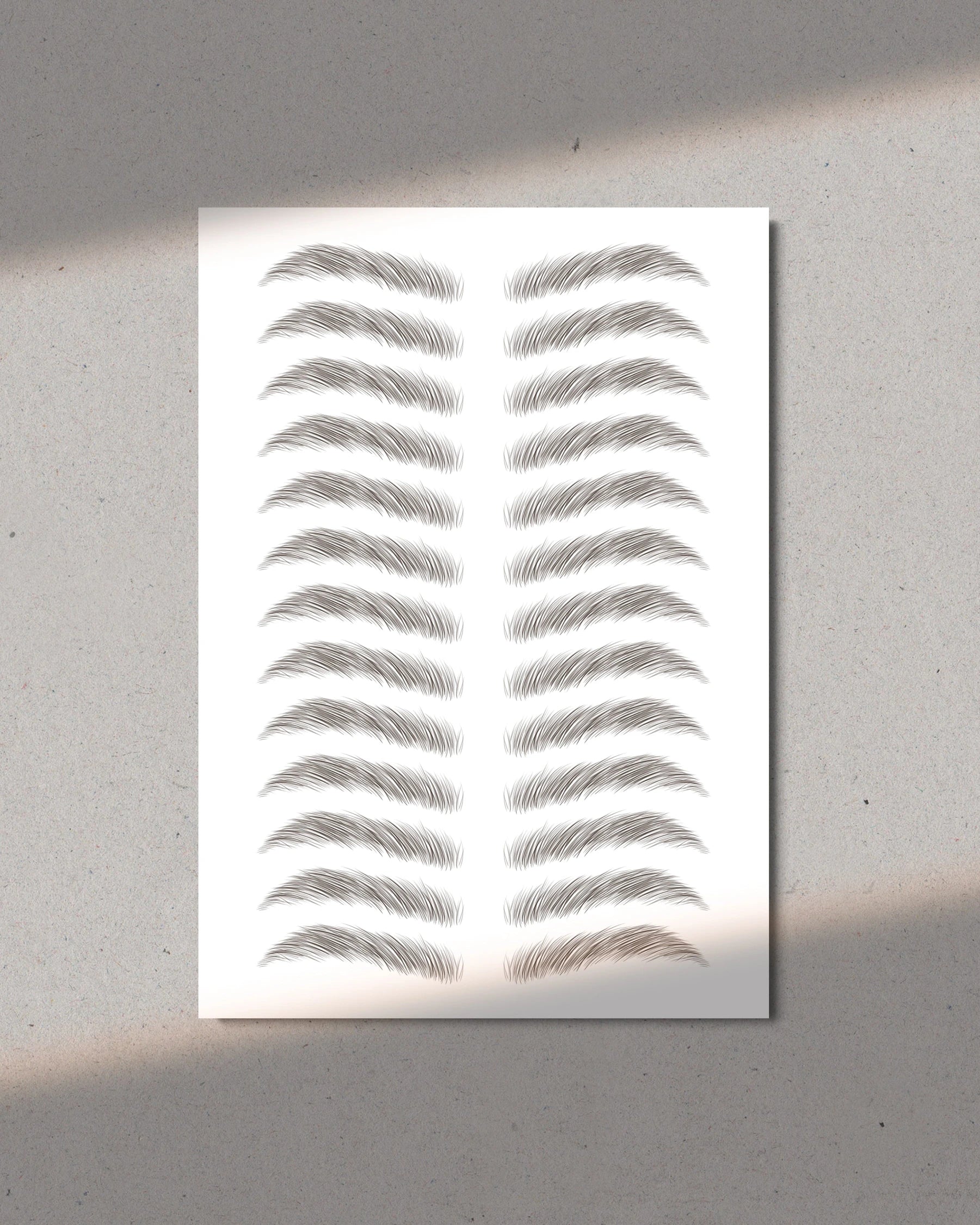 A5 Papier mit Augenbrauen Tattoos